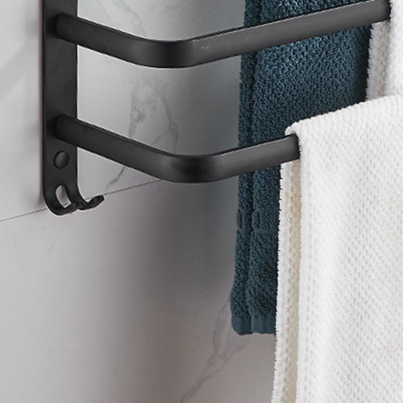 Lisslune | Modern black aluminum bathroom furniture set towel bar bathroom fittings
