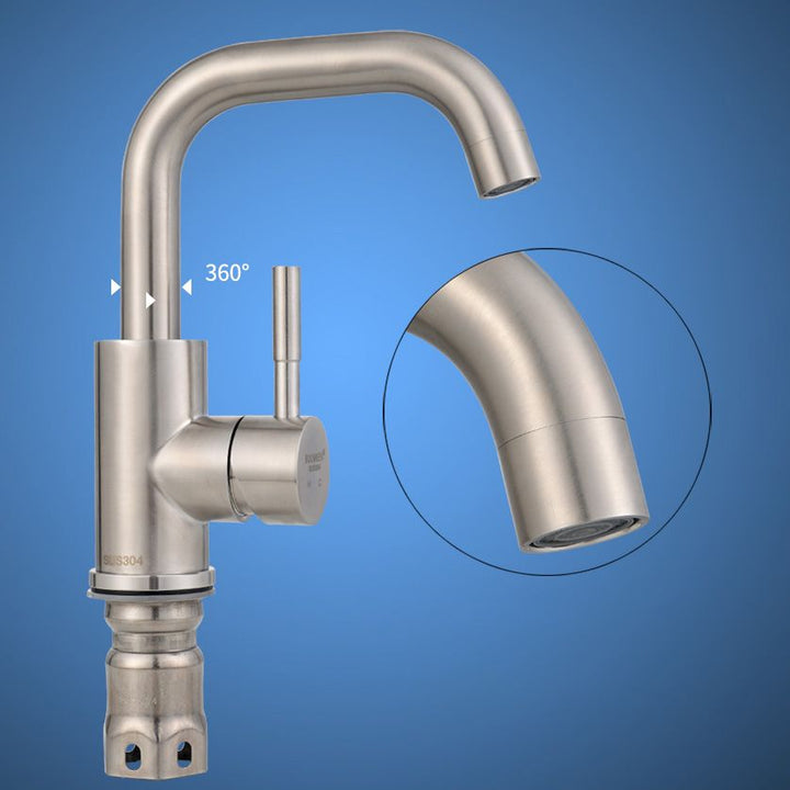 Lisslune | Swivel Spout Bathroom Faucet Contemporary Design Vessel Faucet with Stainless Steel