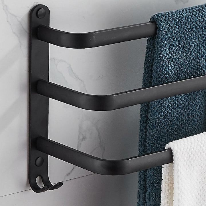 Lisslune | Modern black aluminum bathroom furniture set towel bar bathroom fittings