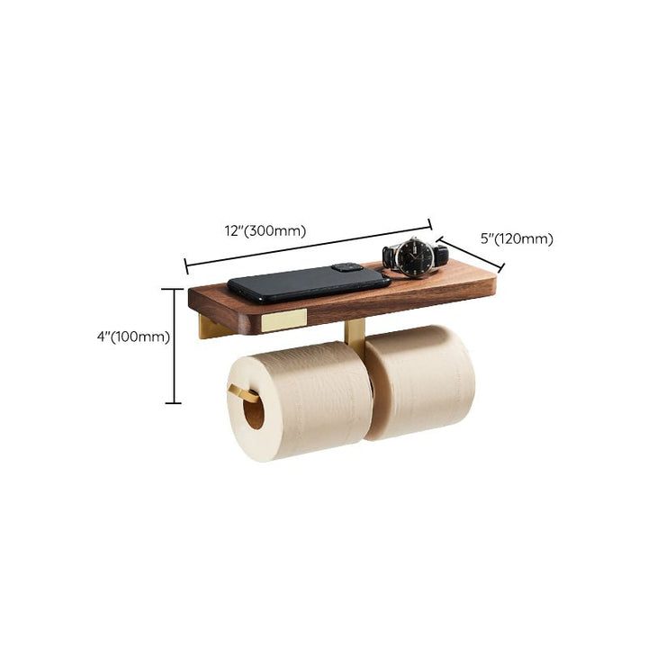 Lisslune | Wood and Aluminum Bath Hardware Set Golden Bathroom Accessories Set