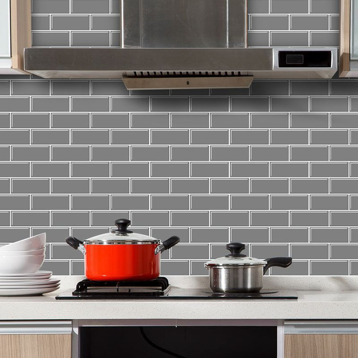 Lisslune | Tile Peel & Stick Rectangle Waterproof Solid Plastic Peel & Stick Subway Tile for Shower