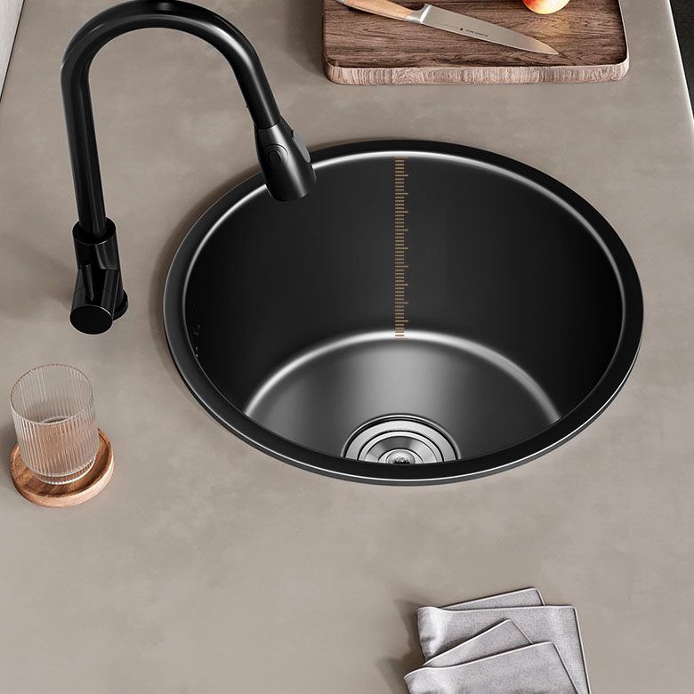 Lisslune | Contemporary Style Round Kitchen Sink Stainless Steel Kitchen Sink