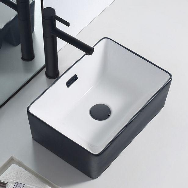 Lisslune | Modern porcelain floor wash basin Rectangular sink for the bathroom