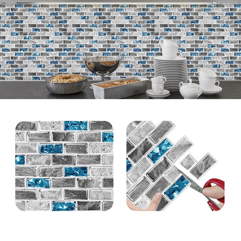 Lisslune | Peel and Stick Wall Tile Water Repellent Rectangle PVC Peel & Stick Subway Tile