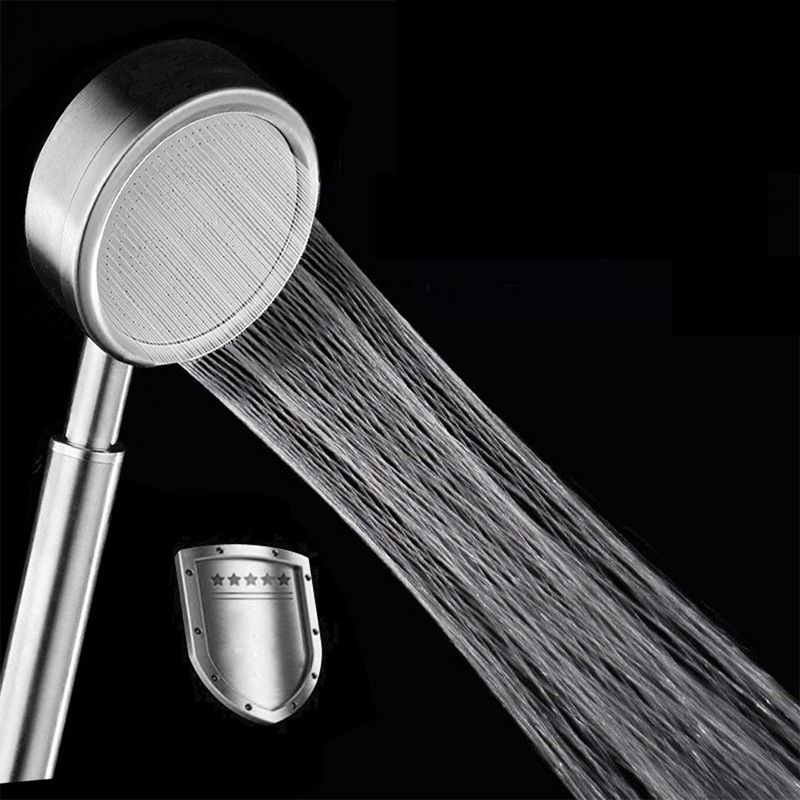 Lisslune | Modern Shower Head Stainless Steel Round Metal Handheld Shower Head