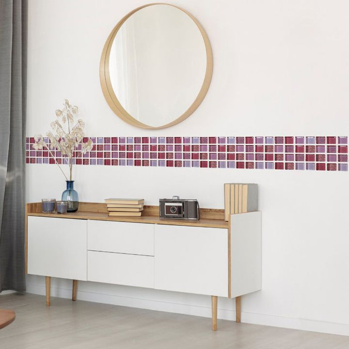 Lisslune | PVC Mosaic Tile waterproof for peeling and sticking for kitchen and bathroom