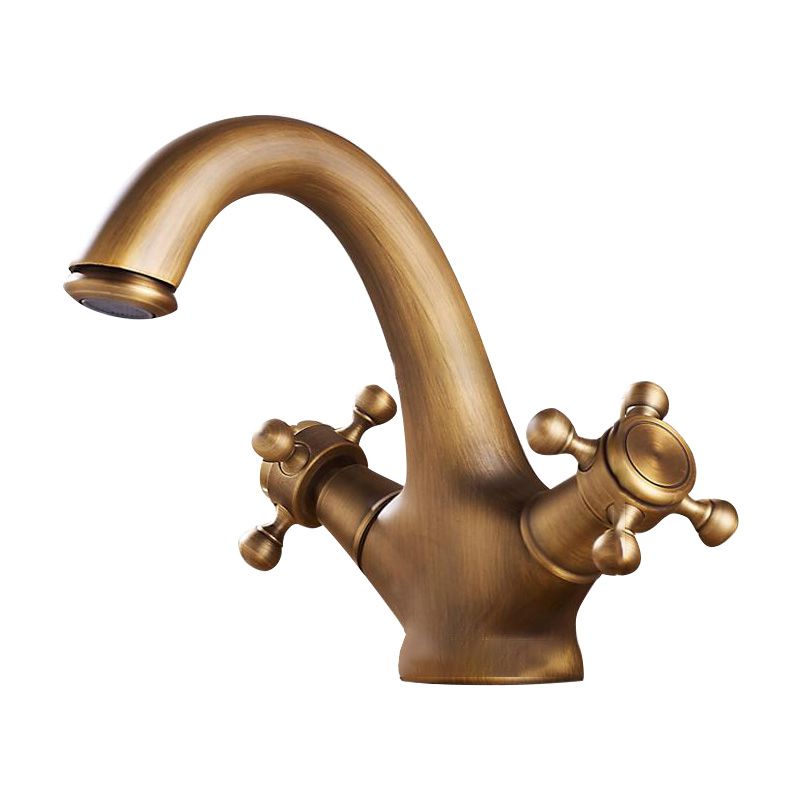 Lisslune | Glam Style Copper Tub Faucet Low Arc Deck Mounted Tub Faucet Set