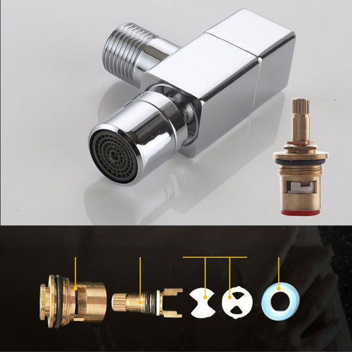 Lisslune | Contemporary Wall Mounted Bathroom Faucet Knob Handle Solid Brass Round Faucet