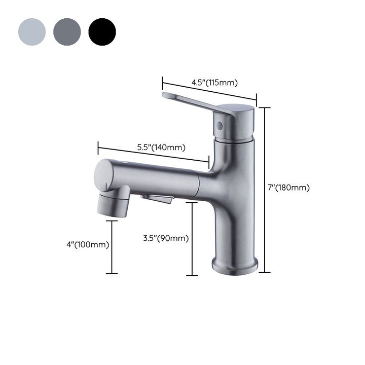 Lisslune | Modern Sink Faucet Solid Copper Centered Lavabo Faucet for Bathroom