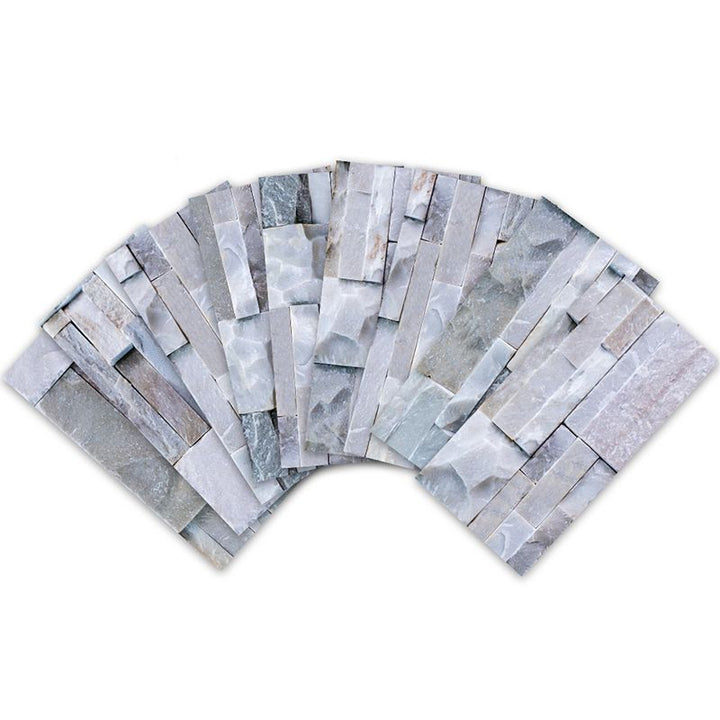 Lisslune | Modern Gray PVC Peel and Stick Tiles Rectangular Stacked Stone Mosaic Tile