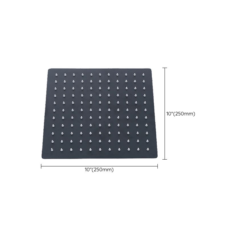Lisslune | Black Square Fixed Shower Head Modern Style Wall Mounted Shower Head