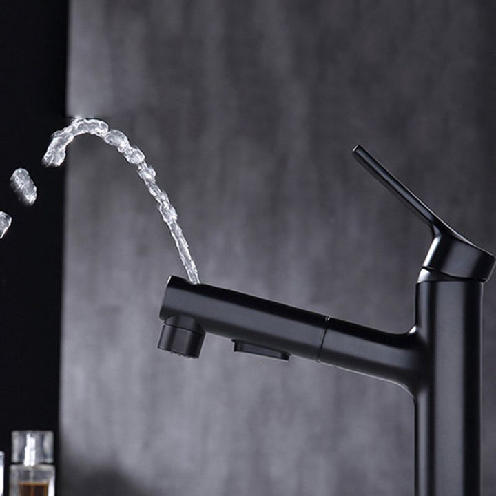 Lisslune | Round Vessel Sink Bathroom Faucet Simple Style Faucet with Brass Material
