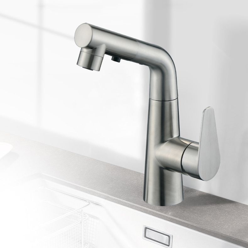 Lisslune | Contemporary Vessel Faucet Pull-Out Faucet with Single Lever Handle