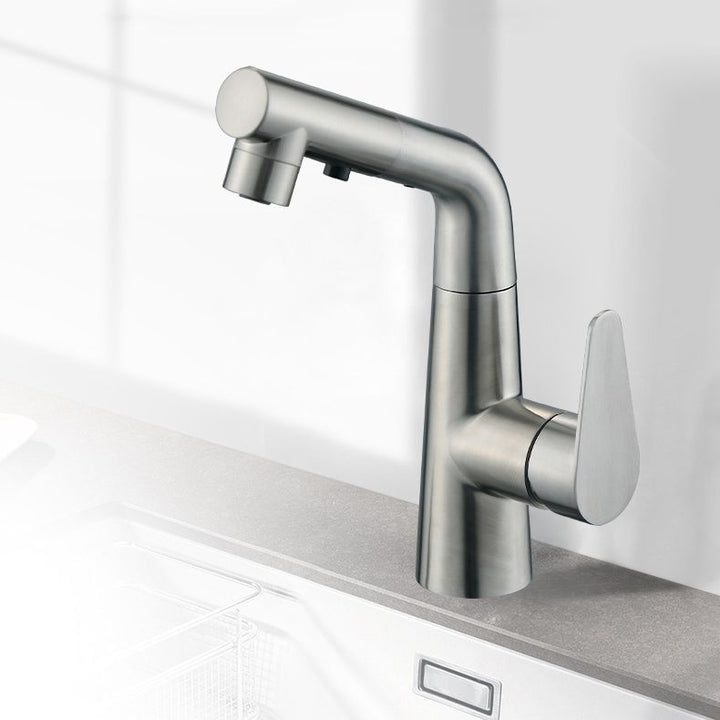 Lisslune | Contemporary Vessel Faucet Pull-Out Faucet with Single Lever Handle