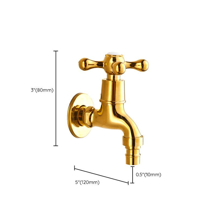 Lisslune | Glam Wall-mounted Bathroom Faucet Cross Handle Low Arc Round Sink Faucet