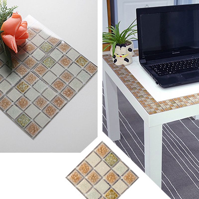 Lisslune | PVC Square Peel & Stick Mosaic Tile Multicolored Backsplash & Wall Tile