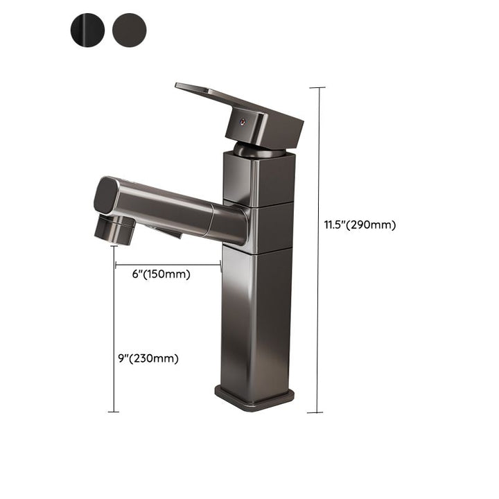 Lisslune | Bathroom Vessel Faucet High Arc Three-Way Spout Single Handle Faucet with Pull-Out Sprayer