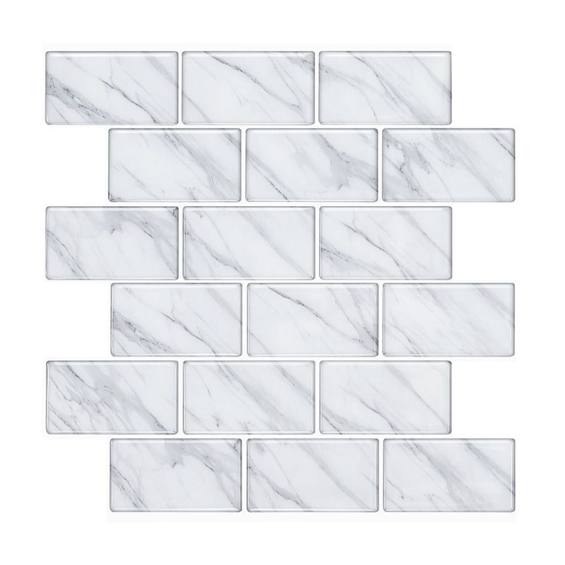 Lisslune | Modern Peel & Stick Mosaic Tile PVC Herringbone Peel and Stick Wall Tile