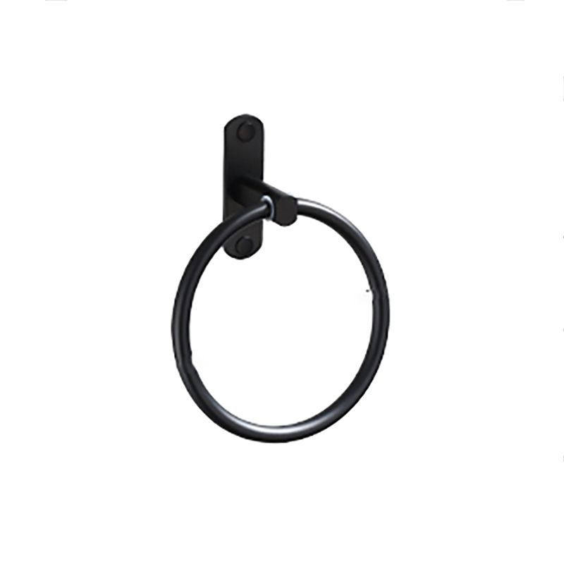 Lisslune | Contemporary Bathroom Accessory Set Black Surface Bathrobe Hook/Towel Ring Bar