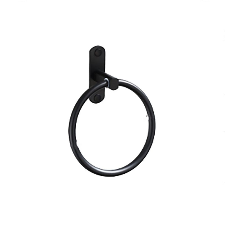 Lisslune | Contemporary Bathroom Accessory Set Black Surface Bathrobe Hook/Towel Ring Bar