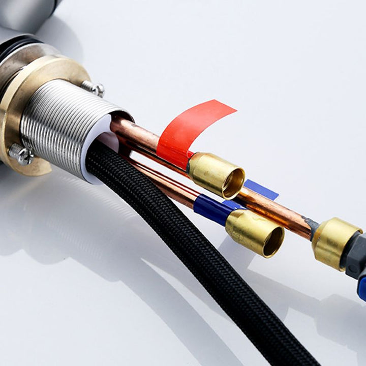 Lisslune | Contemporary Style Center Sink Faucets Lever Handles Faucets for Bathroom