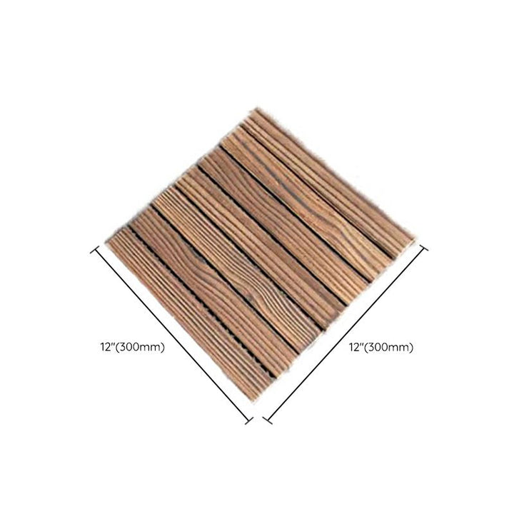 Lisslune | Farmhouse square tile floor brown pine wood for patio garden