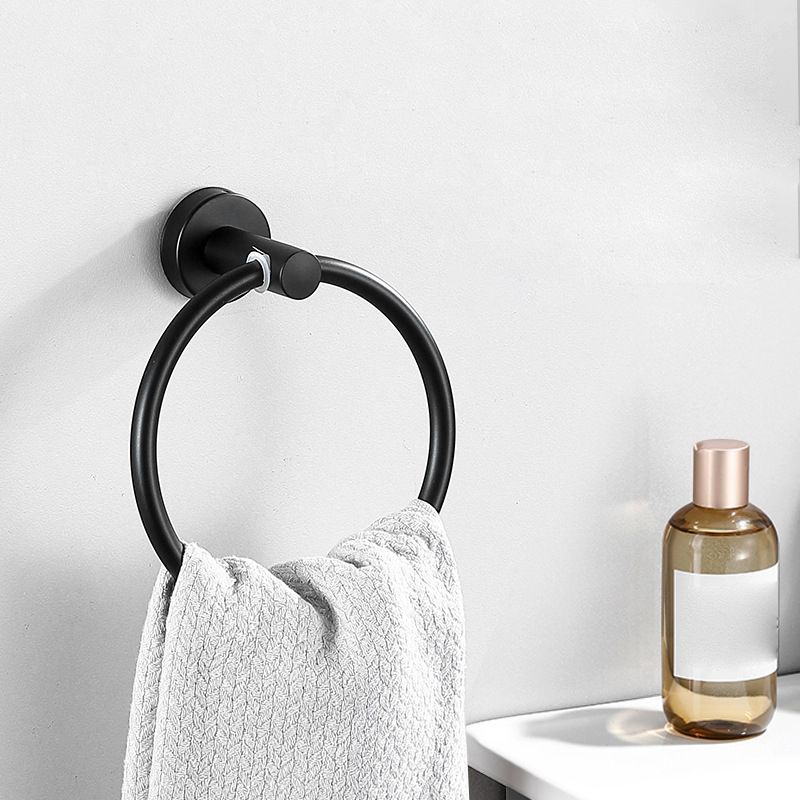 Lisslune | Modern Bathroom Hardware Set made of Stainless Steel Brushed Chrome Towel Bar/Ring & Bathrobe Hook