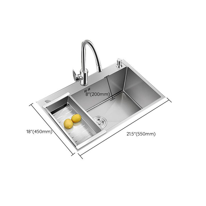 Lisslune | Contemporary Style Kitchen Sink Stainless Steel Colorfast Built-in Sink