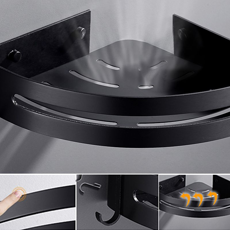 Lisslune | Matt Black Modern Bathroom Accessory Set, Set of 3, Bathroom Shelf