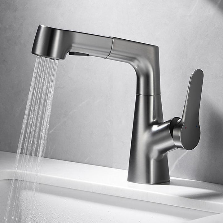 Lisslune | 1-Handle Brush Nickel Widespread Faucet Single Hole Bathroom Vessel Faucet with Brass