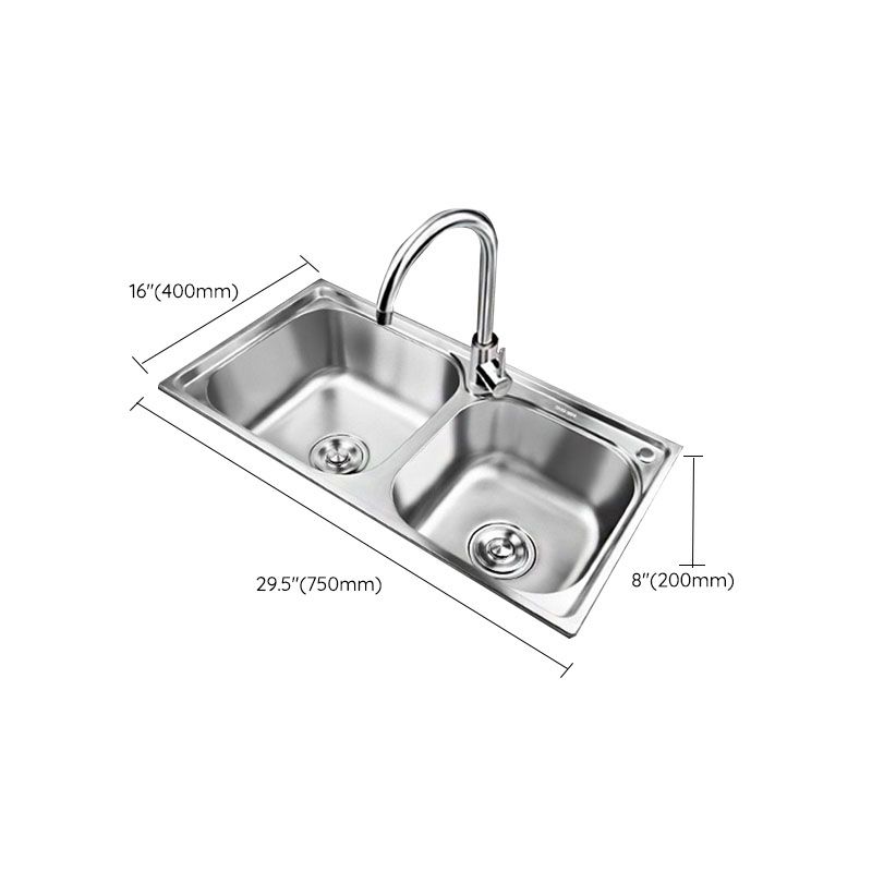Lisslune | Classic Style Kitchen Sink Stainless Steel Kitchen Sink with Drainage Hole Kit