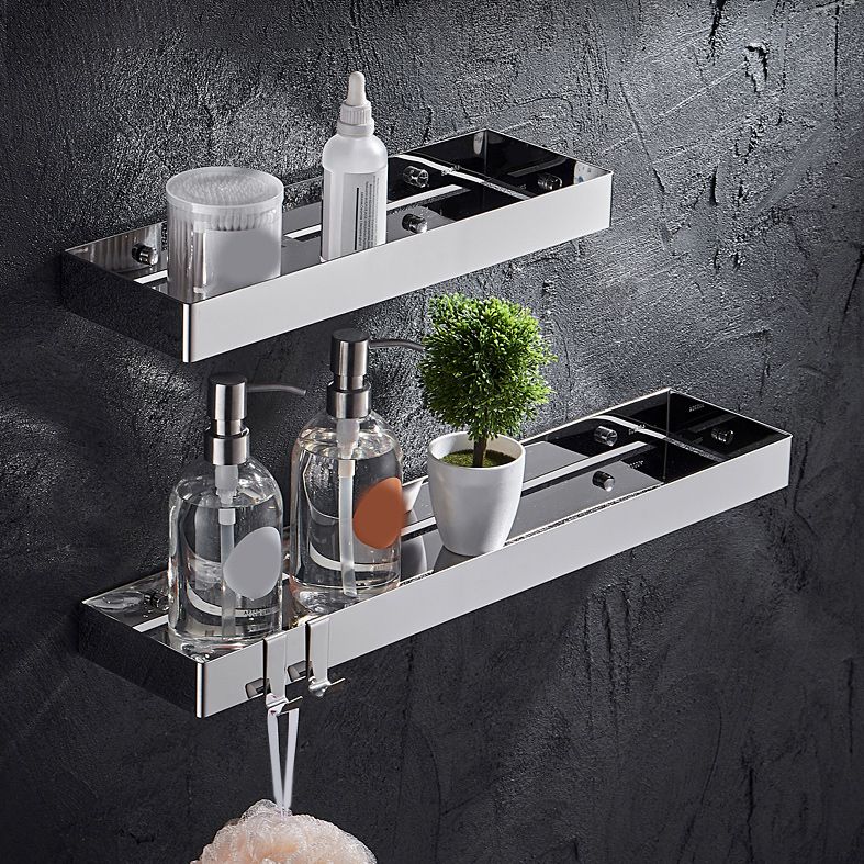 Skorter | Contemporary Stainless Steel Bathroom Shelf 2-Piece Bathroom Accessory Set