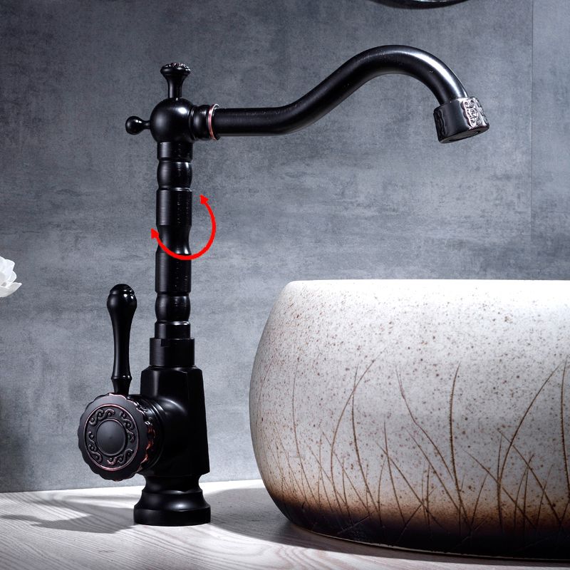 Lisslune | Glam Style Basin Faucet with Swivel Spout and Lever Handle