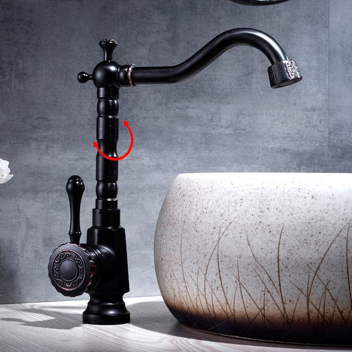Lisslune | Glam Style Basin Faucet with Swivel Spout and Lever Handle