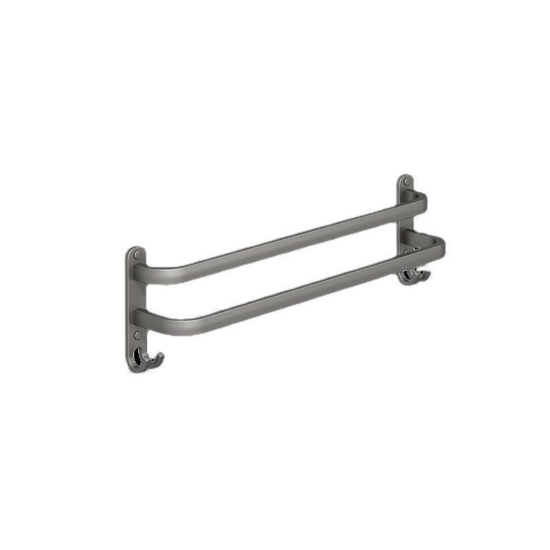 Lisslune | 2-piece modern bathroom accessory set in matte grey aluminum towel rail