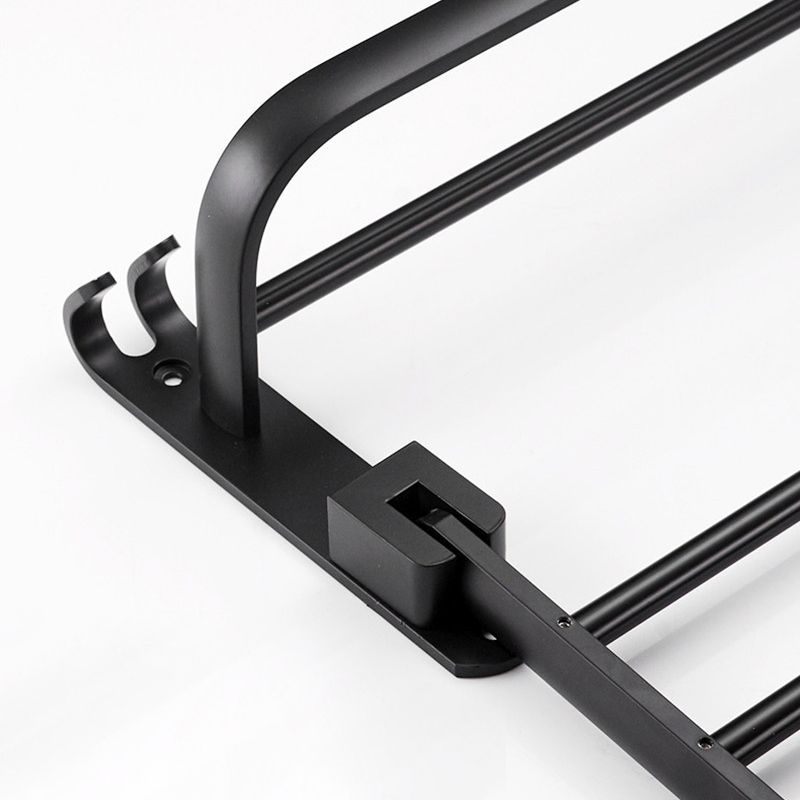 Lisslune | Contemporary 8-piece Bathroom Accessory Set Matte Black Bathroom Shelf/Paper Holder/Towel Hook