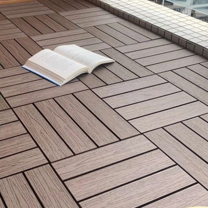 Lisslune | Wooden Floor Tile Solid Color Click Lock Non-Slip Outdoor Terrace
