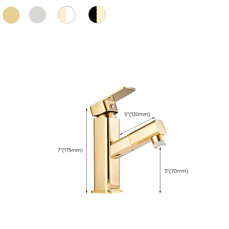 Lisslune | Luxury Extendable Basin Faucet Cubic Low Arc Vanity Faucet