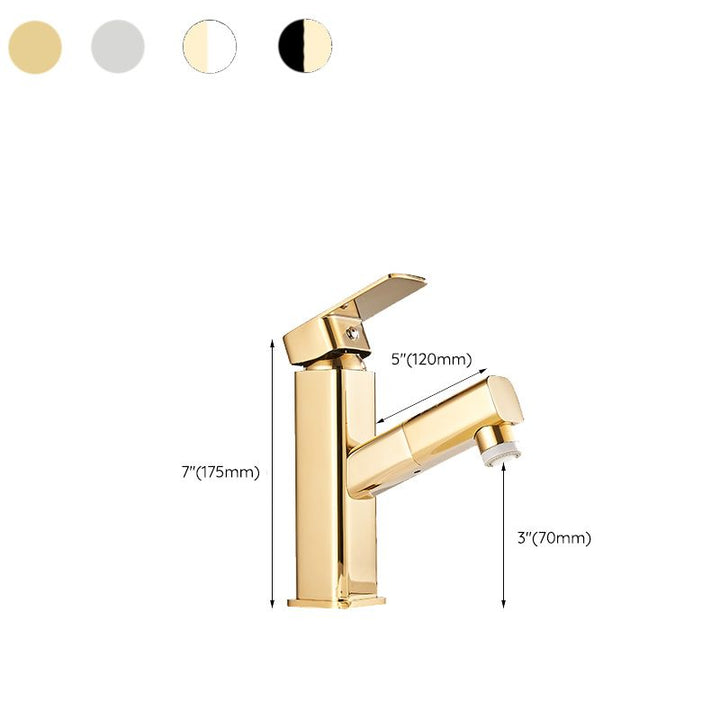 Lisslune | Luxury Extendable Basin Faucet Cubic Low Arc Vanity Faucet