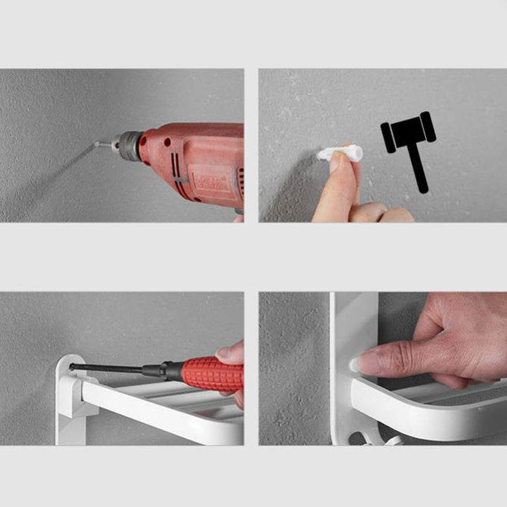 Lisslune | Aluminum Bathroom Accessories Set Modern White Bathroom Accessories Set