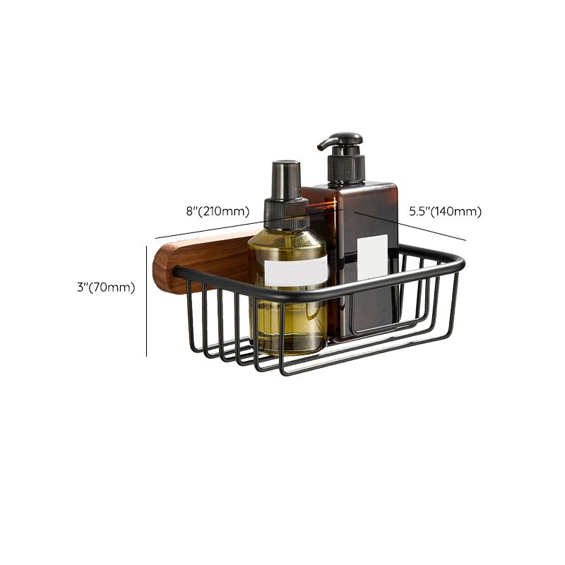 Lisslune | Wood and Aluminum Bath Accessory Set Black Bathroom Accessory Kit