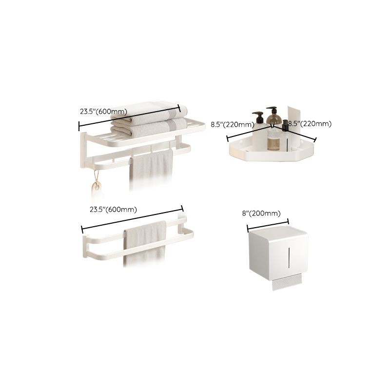 Lisslune | Modern White Bathroom Accessory Set Bathroom Shelf Paper Holder Bathroom Accessory Kit