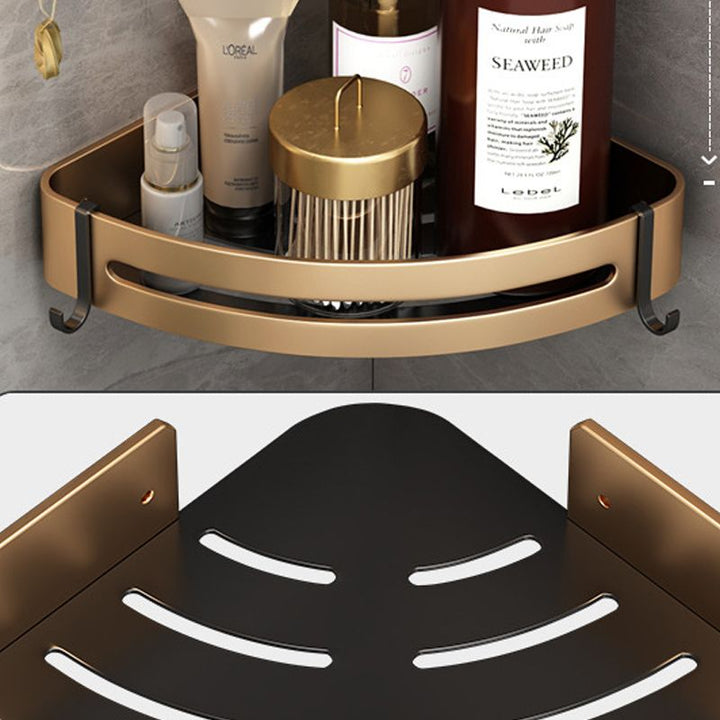 Lisslune | Modernism Bathroom Accessories Hardware Set Black & Gold Bathroom Shelf/Towel Bar