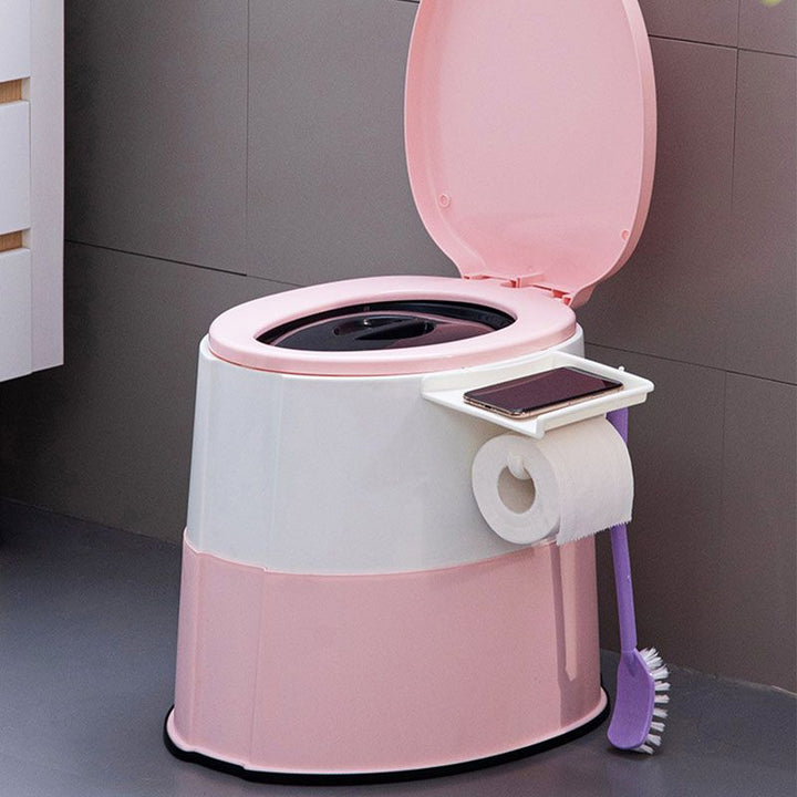 Lisslune | Modern Flush Toilet Plastic Round Floor Mounted Toilet Bowl for Bathroom