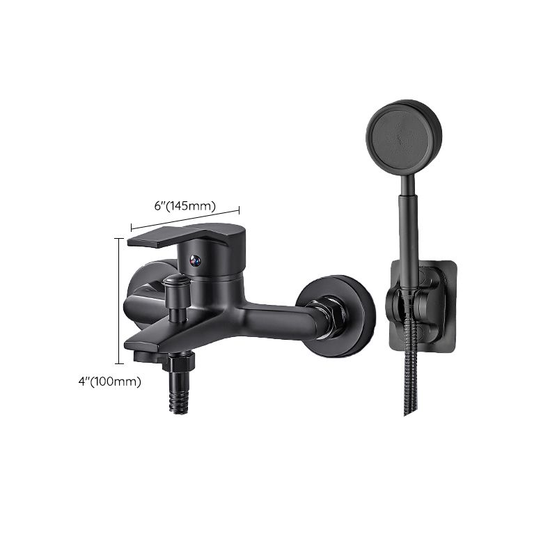 Lisslune | Wall-mounted fixed bathtub faucet lever handle with hand shower