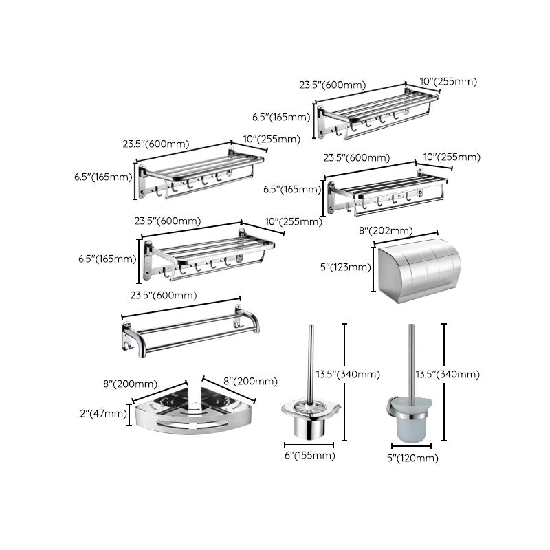 Lisslune | 6-piece stainless steel modern bathroom accessories as a single item or as a set