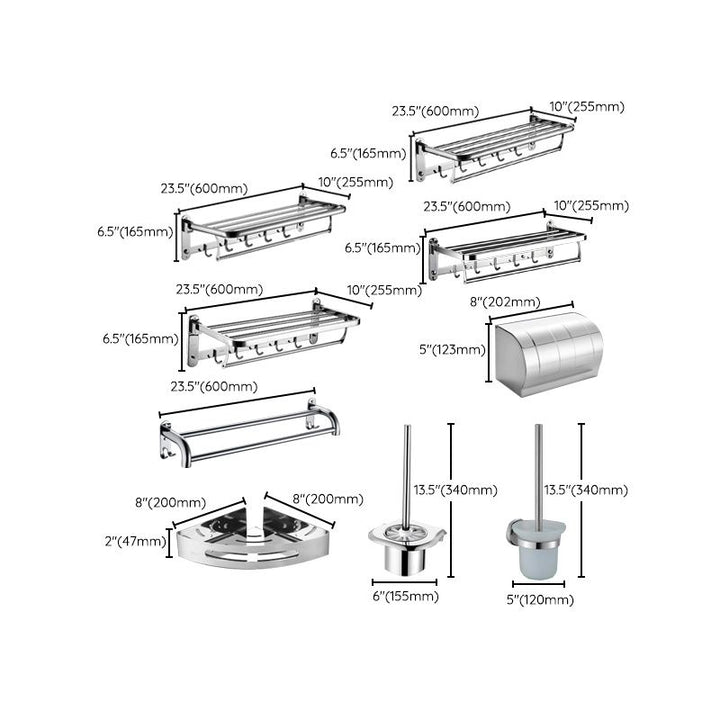 Lisslune | 6-piece stainless steel modern bathroom accessories as a single item or as a set