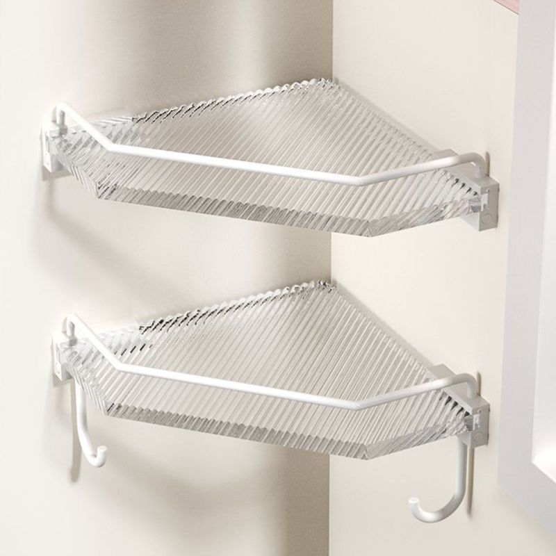 Lisslune | White & Clear Acrylic Bath Accessory Set with Towel Holder/Paper Holder/Bathrobe Hook