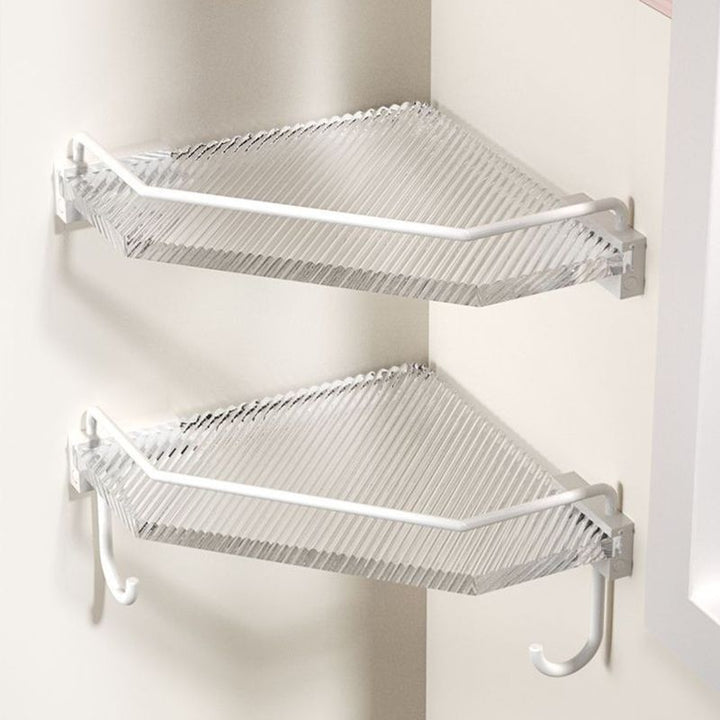 Lisslune | White & Clear Acrylic Bath Accessory Set with Towel Holder/Paper Holder/Bathrobe Hook