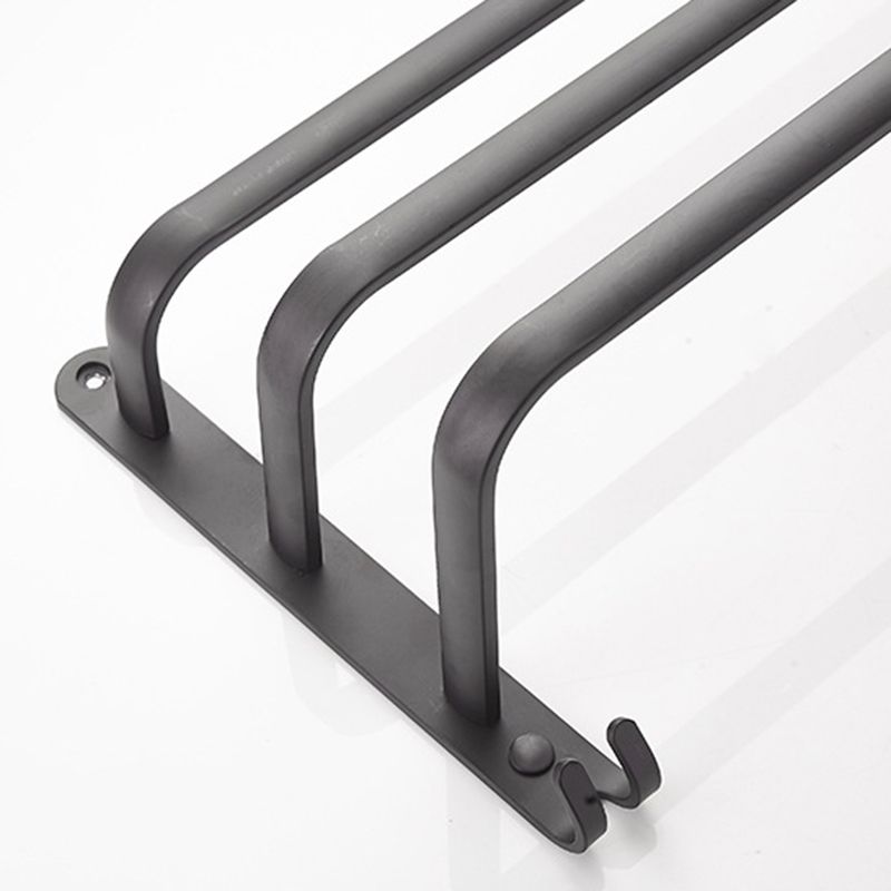 Lisslune | Modern black aluminum bathroom accessory set towel bar bathroom fittings